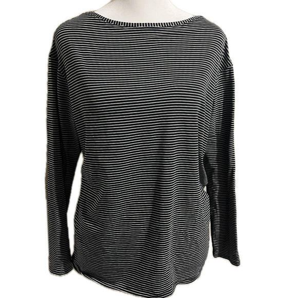 Lululemon Black & White Stripe Long Sleeve Pima Cotton Top – Size 4 - Picture 4 of 8